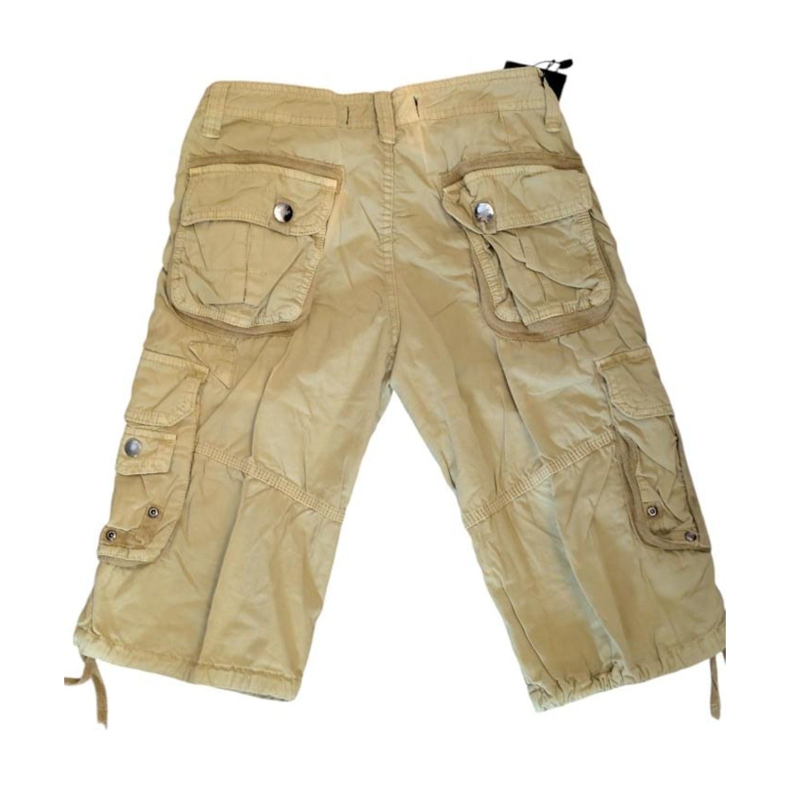 West Louis Tan Multi-Pocket Y2k Gorpcore Drawstring Cargo Shorts, Size 29 — image 2 of 5